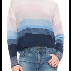 360 Cashmere Pastel and Navy Striped Sweater
